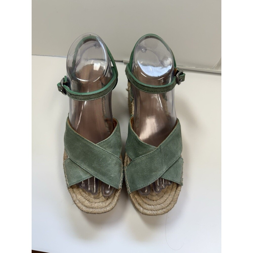 Rag & Bone Hers Green Suede Crisscross Wedge Espadrilles Sz 6 New - Picture 2 of 10